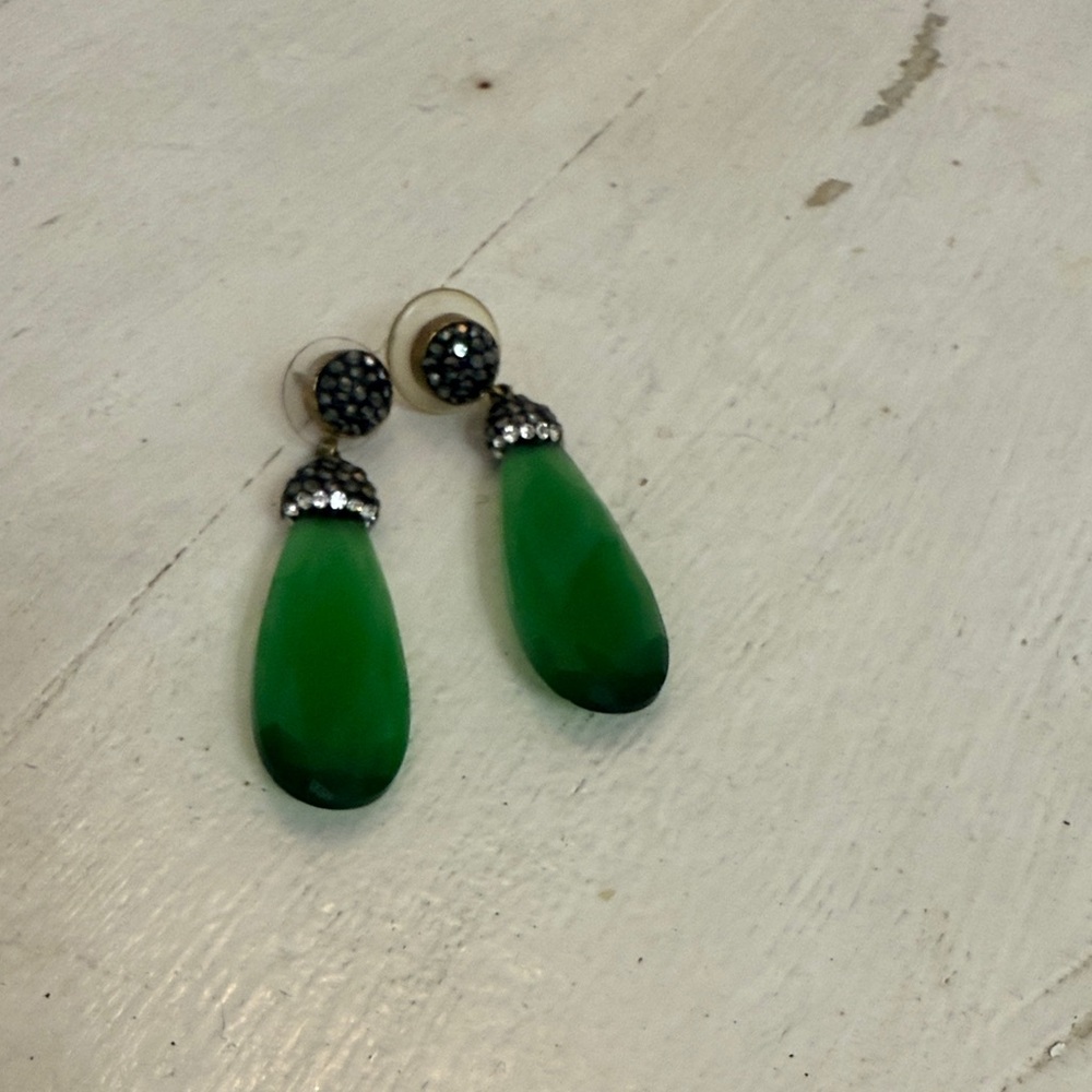 Elegant Green Drop Earrings